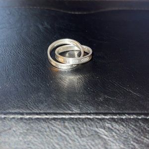 Tiffany & Co. Sterling Silver 1837 Interlocking Two Band Ring Size 6 1/2